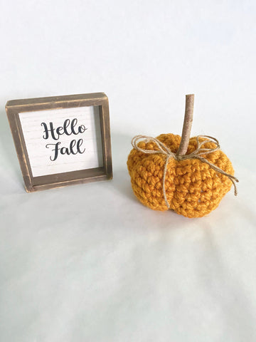 Butterscotch fall farmhouse decor crochet pumpkin by Two Seaside Babes