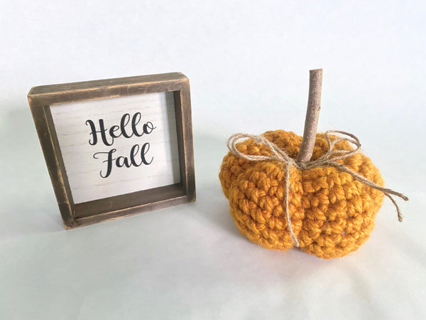 Butterscotch fall farmhouse decor crochet pumpkin