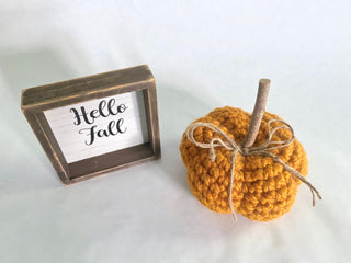 Butterscotch fall farmhouse decor crochet pumpkin