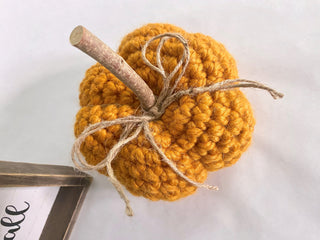 Butterscotch fall farmhouse decor crochet pumpkin