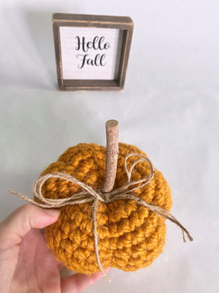 Butterscotch fall farmhouse decor crochet pumpkin