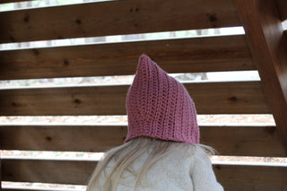 Rose pink pixie elf hat