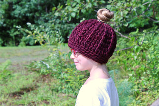 32 colors messy bun ponytail beanie winter hat