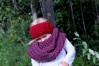 Purple plum infinity cowl winter scarf