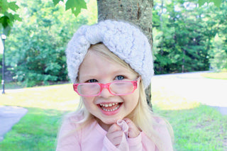 White sparkle knotted bow winter headband