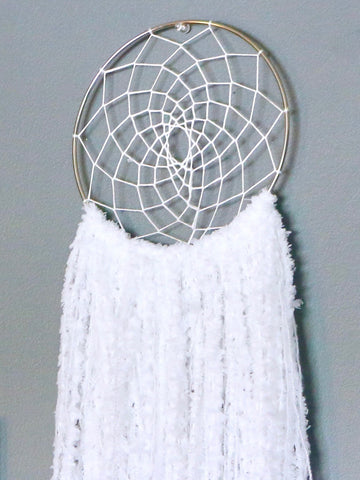 25" White Yarn Dream Catcher by Two Seaside Babes