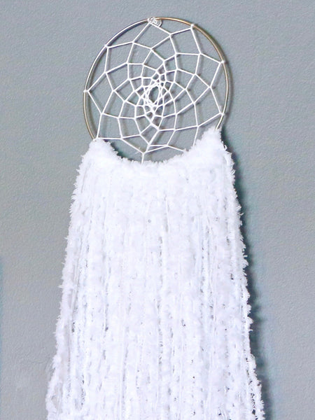 20.5" White Yarn Dream Catcher by Two Seaside Babes