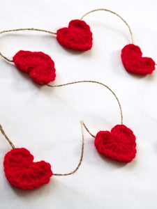 Red Valentine's Day heart farmhouse garland by Two Seaside Babes