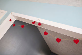 Red Valentine's Day heart farmhouse garland