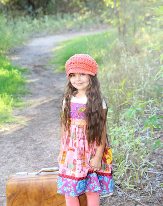 4T to Preteen Tangerine Buckle Newsboy Cap 