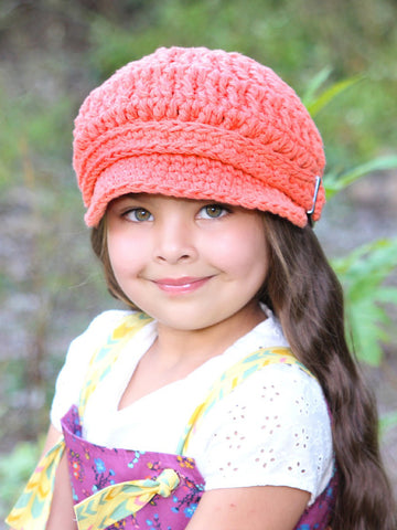 4T to Preteen Tangerine Buckle Newsboy Cap by Two Seaside Babes