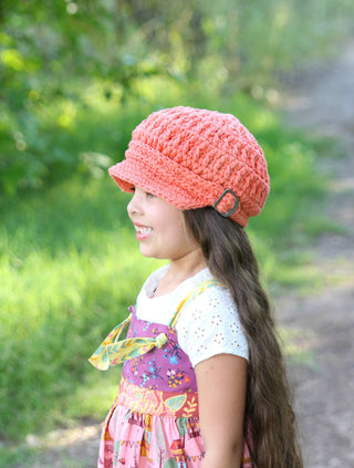 4T to Preteen Tangerine Buckle Newsboy Cap 