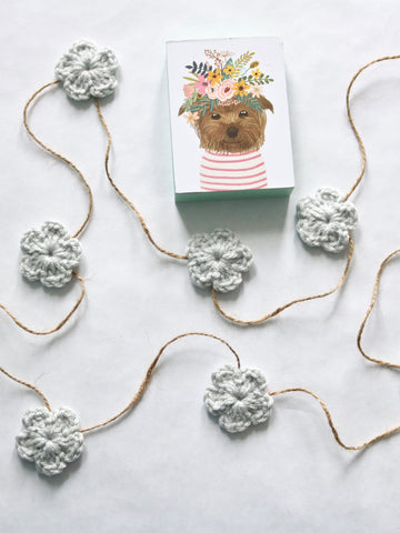 Pale gray Spring & Easter flower farmhouse garland by Two Seaside Babes