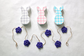 Purple Spring & Easter flower farmhouse garland