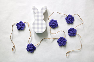 Purple Spring & Easter flower farmhouse garland