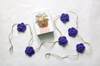 Purple Spring & Easter flower farmhouse garland