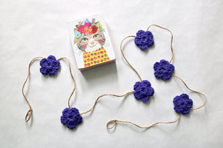 Purple Spring & Easter flower farmhouse garland