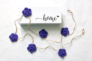 Purple Spring & Easter flower farmhouse garland