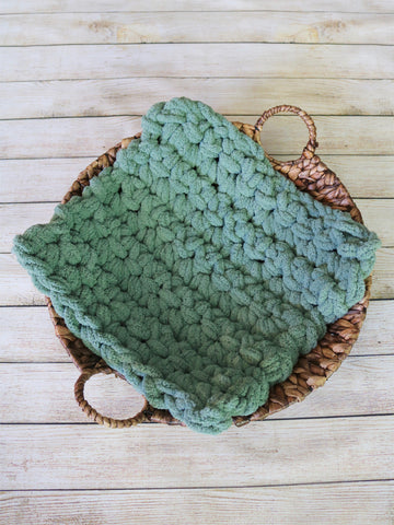 Sage green newborn photo prop chunky bump layer by Two Seaside Babes
