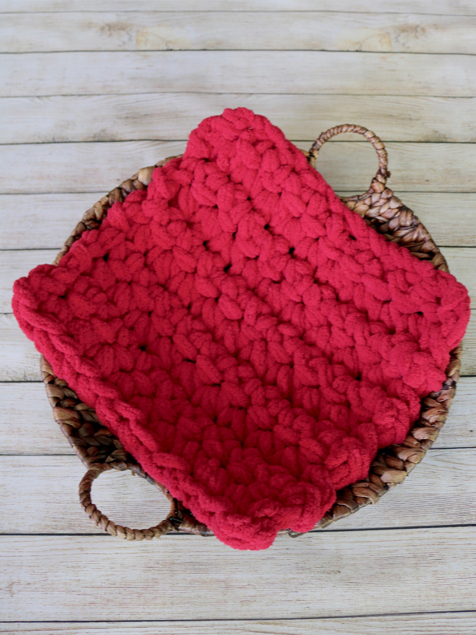 Red newborn photo prop chunky bump layer by Two Seaside Babes