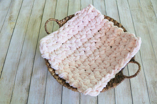 Pale pink newborn photo prop chunky bump layer