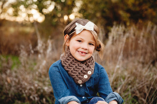 4T to Preteen Kids Taupe Button Scarf