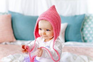 Strawberry pink pixie elf hat