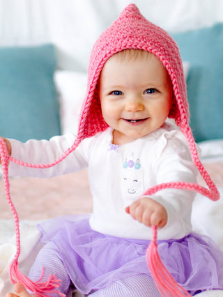 Strawberry pink pixie elf hat by Two Seaside Babes