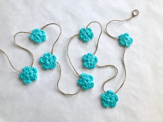 Aqua blue Spring & Easter flower farmhouse garland