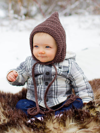 Taupe pixie elf hat by Two Seaside Babes