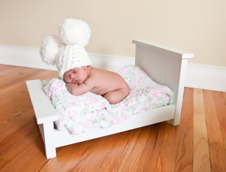 Newborn White Pom Pom Hat