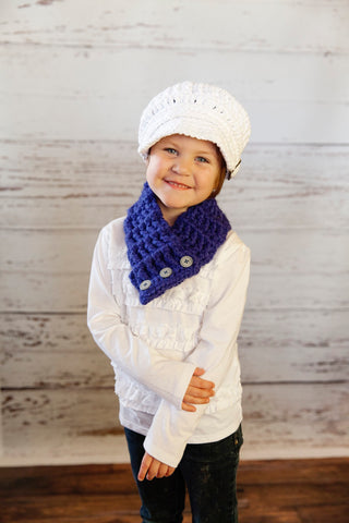 White sparkle buckle newsboy cap - Two Seaside Babes