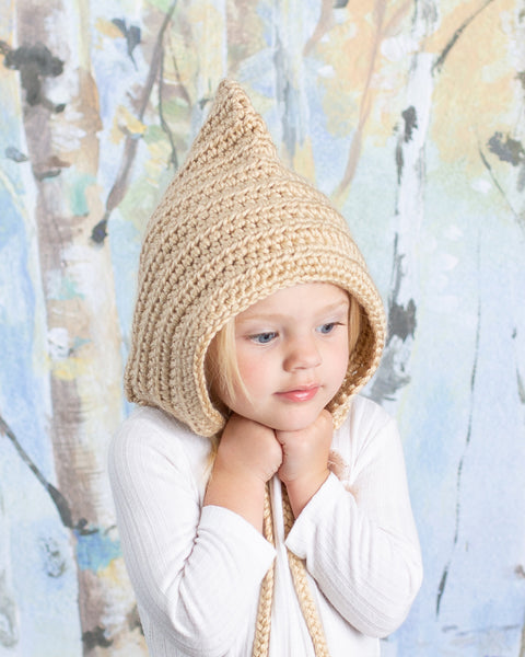Baby brown pixie elf hat