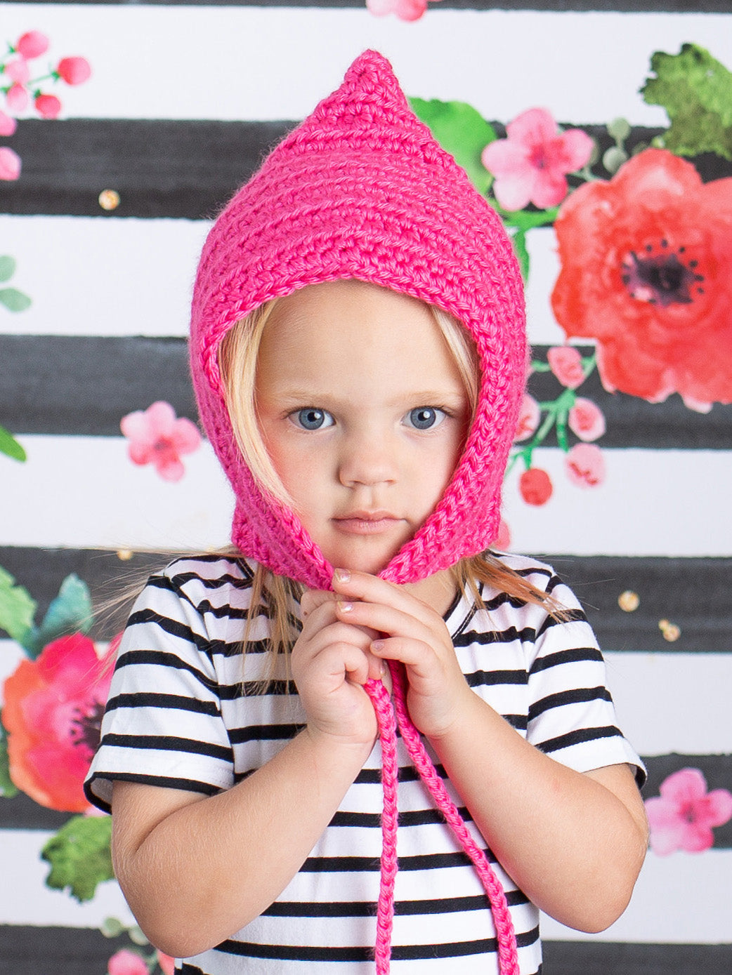 Hot pink pixie elf hat by Two Seaside Babes