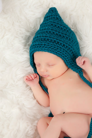 Emerald Green Pixie Elf Baby Hat