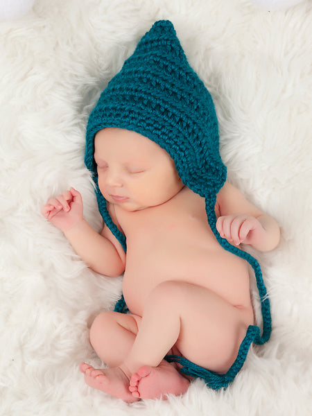 Emerald Green Pixie Elf Baby Hat by Two Seaside Babes