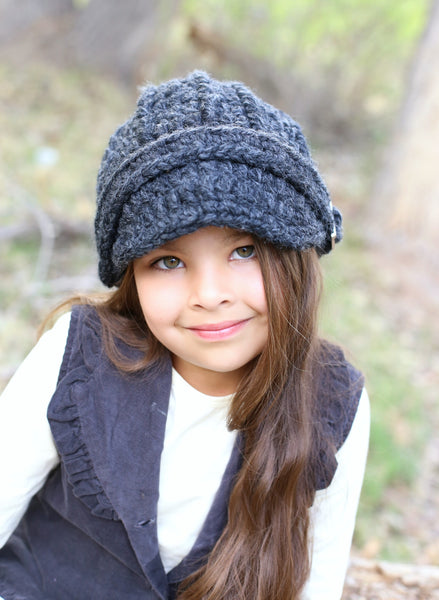 4T to Preteen Kids Charcoal Gray Buckle Beanie