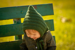 Sage green pixie elf hat