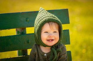 Sage green pixie elf hat