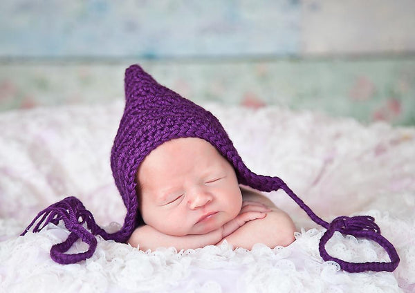 Purple pixie elf hat