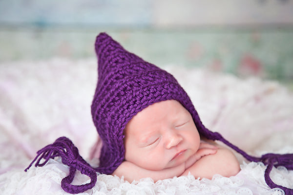 Purple pixie elf hat