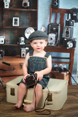 2T to 4T Charcoal Gray | Irish wool Donegal newsboy hat, flat cap, golf hat | newborn, baby, toddler, boy, & men's sizes