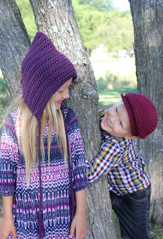 Dark purple pixie elf hat