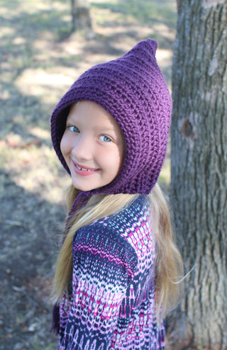 Dark purple pixie elf hat