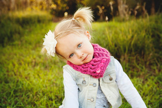 1T to 4T Toddler Raspberry Pink Button Scarf