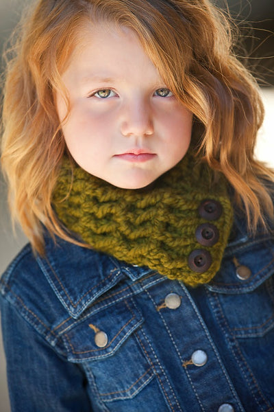 1T to 4T Toddler Olive Green Button Scarf