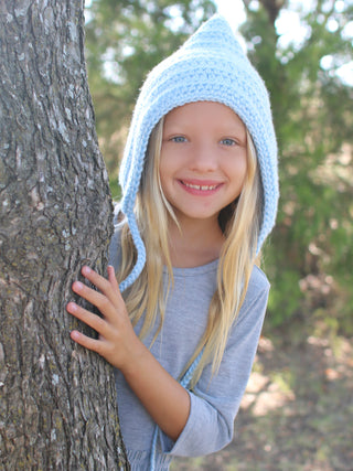 Baby blue pixie elf hat by Two Seaside Babes