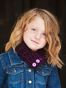1T to 4T Toddler Purple Eggplant Button Scarf by Two Seaside Babes