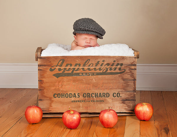 Newborn Charcoal Gray | Irish wool Donegal newsboy hat, flat cap, golf hat | baby, toddler, boy, & men's sizes