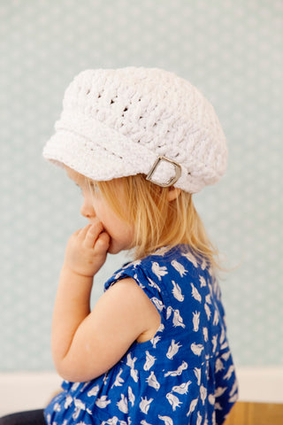 White sparkle buckle newsboy cap - Two Seaside Babes